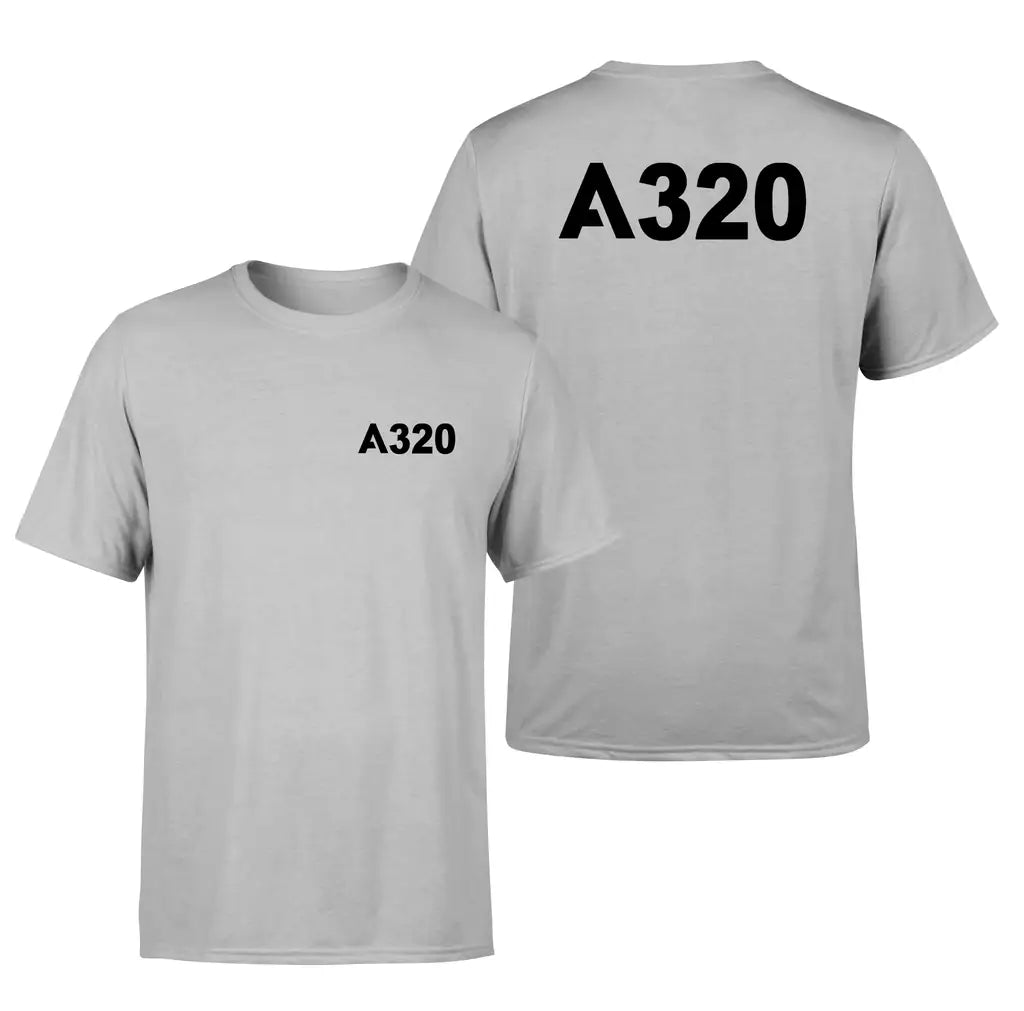 Airbus A320 Flat Text design on light gray double side