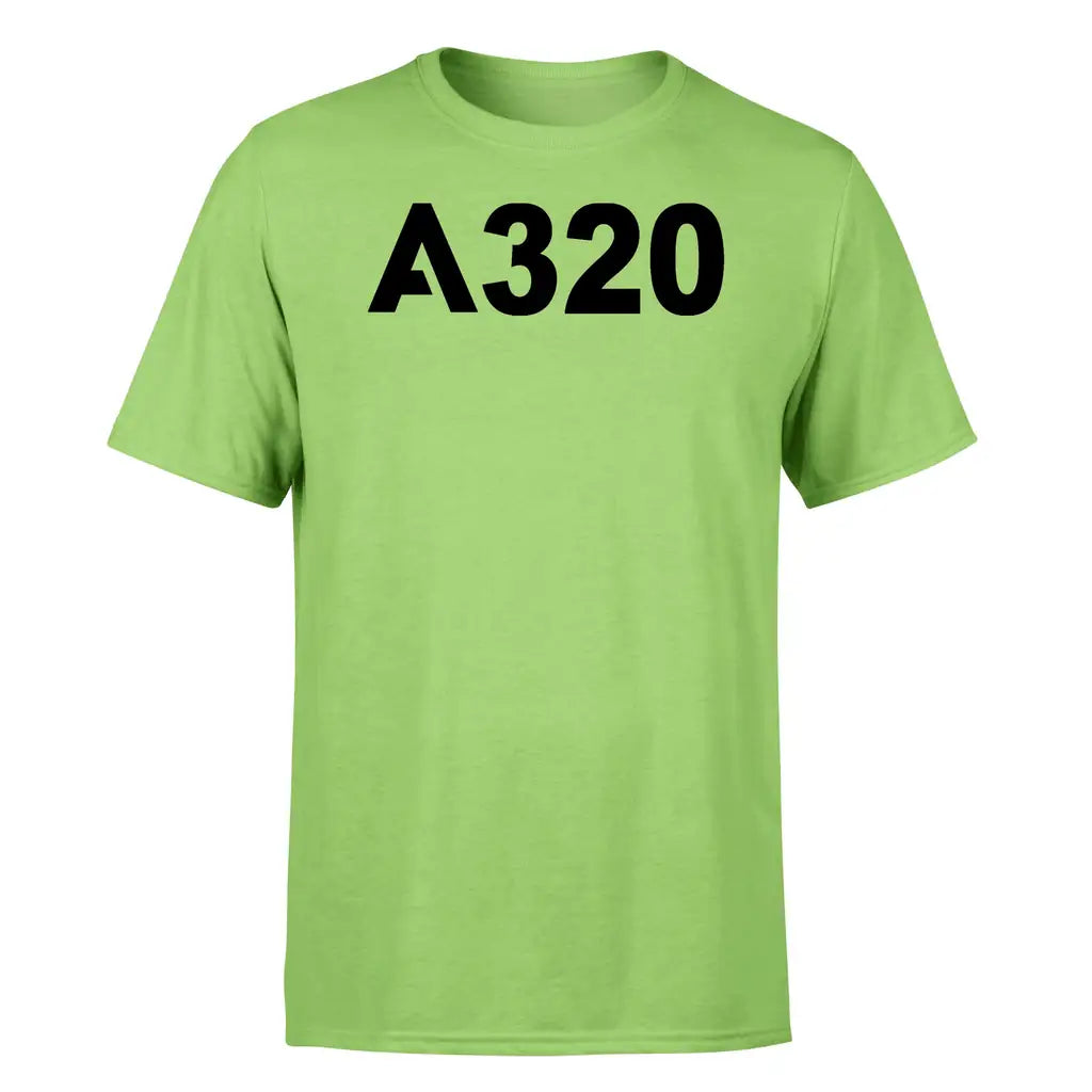 Airbus A320 Flat Text design on light green single side