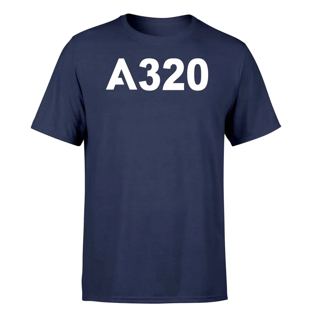 Airbus A320 Flat Text design on navy blue single side
