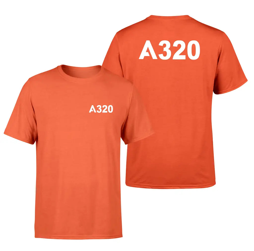 Airbus A320 Flat Text design on orange double side