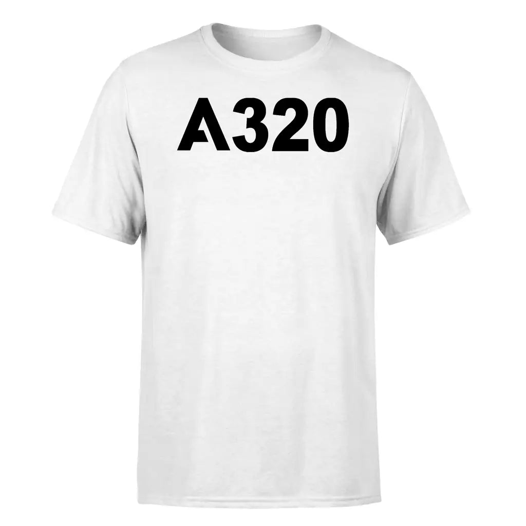 Airbus A320 Flat Text design on white single side
