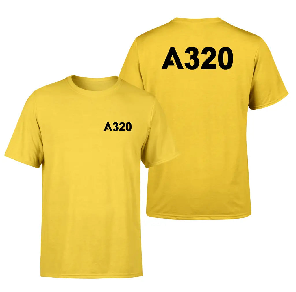 Airbus A320 Flat Text design on yellow double side
