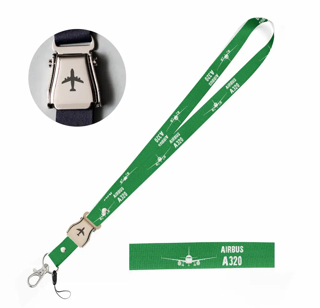 Airbus A320 & Plane seat belt lanyard - green