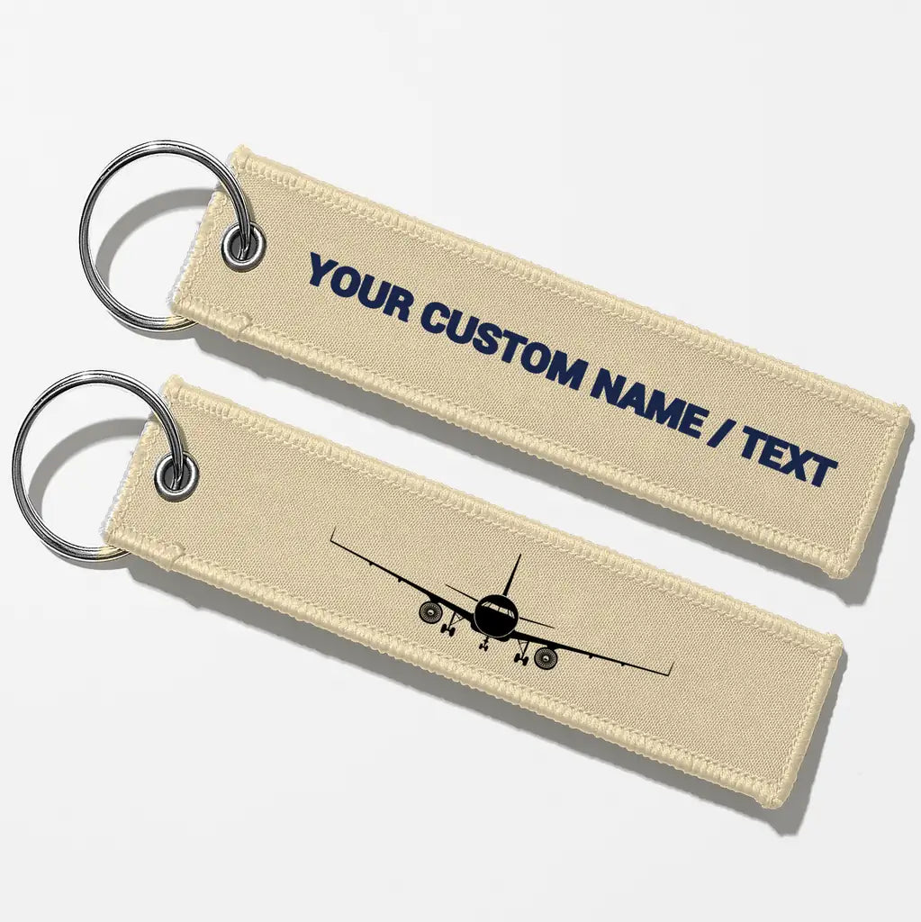 Airbus A320 Silhouette Key Chains - Beige - Personalized