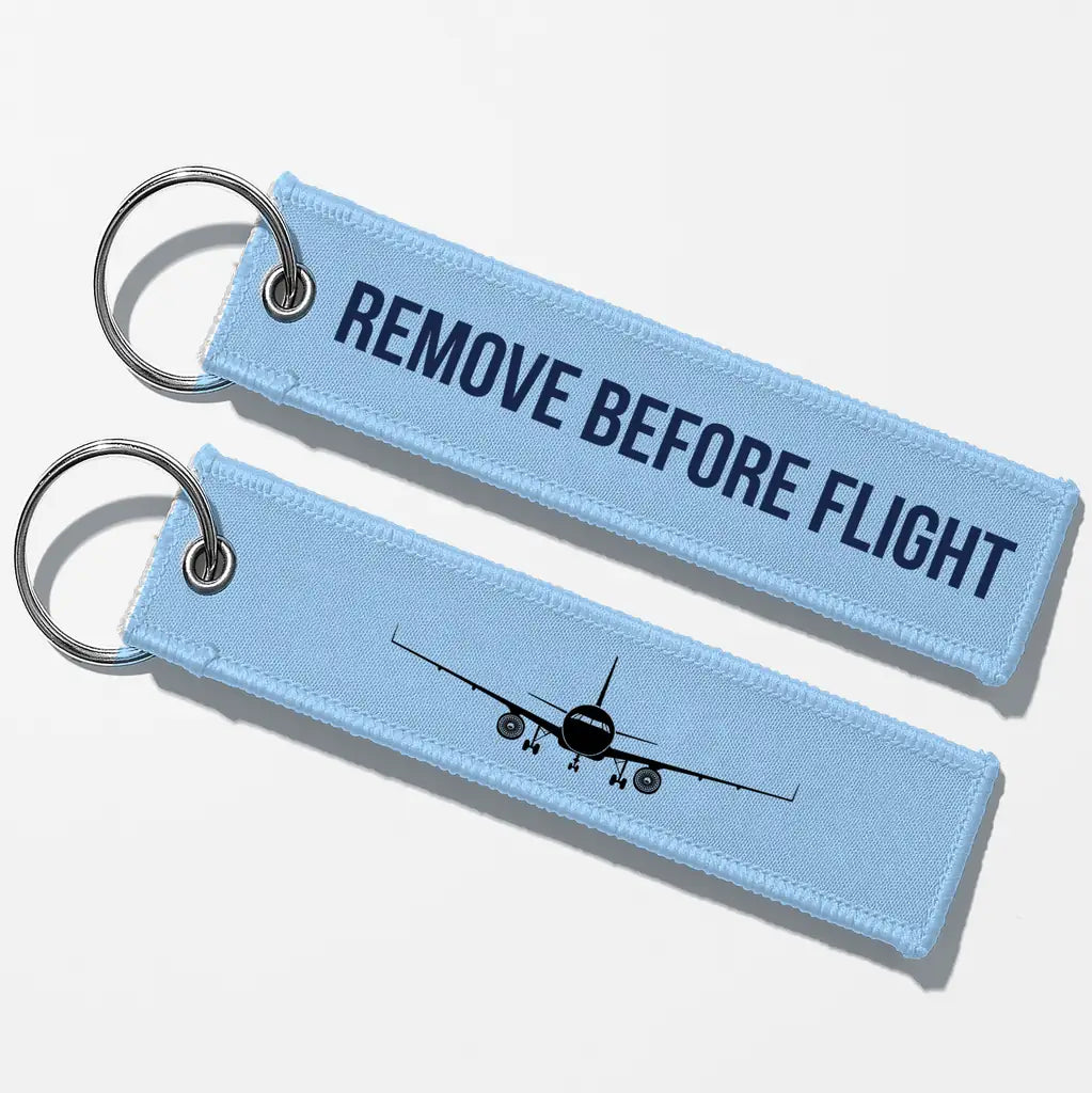 Airbus A320 Silhouette Key Chains - Light Blue - Remove Before Flight