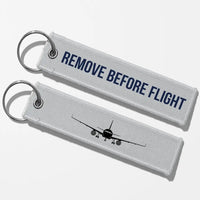 Thumbnail for Airbus A320 Silhouette Key Chains - Light Gray - Remove Before Flight