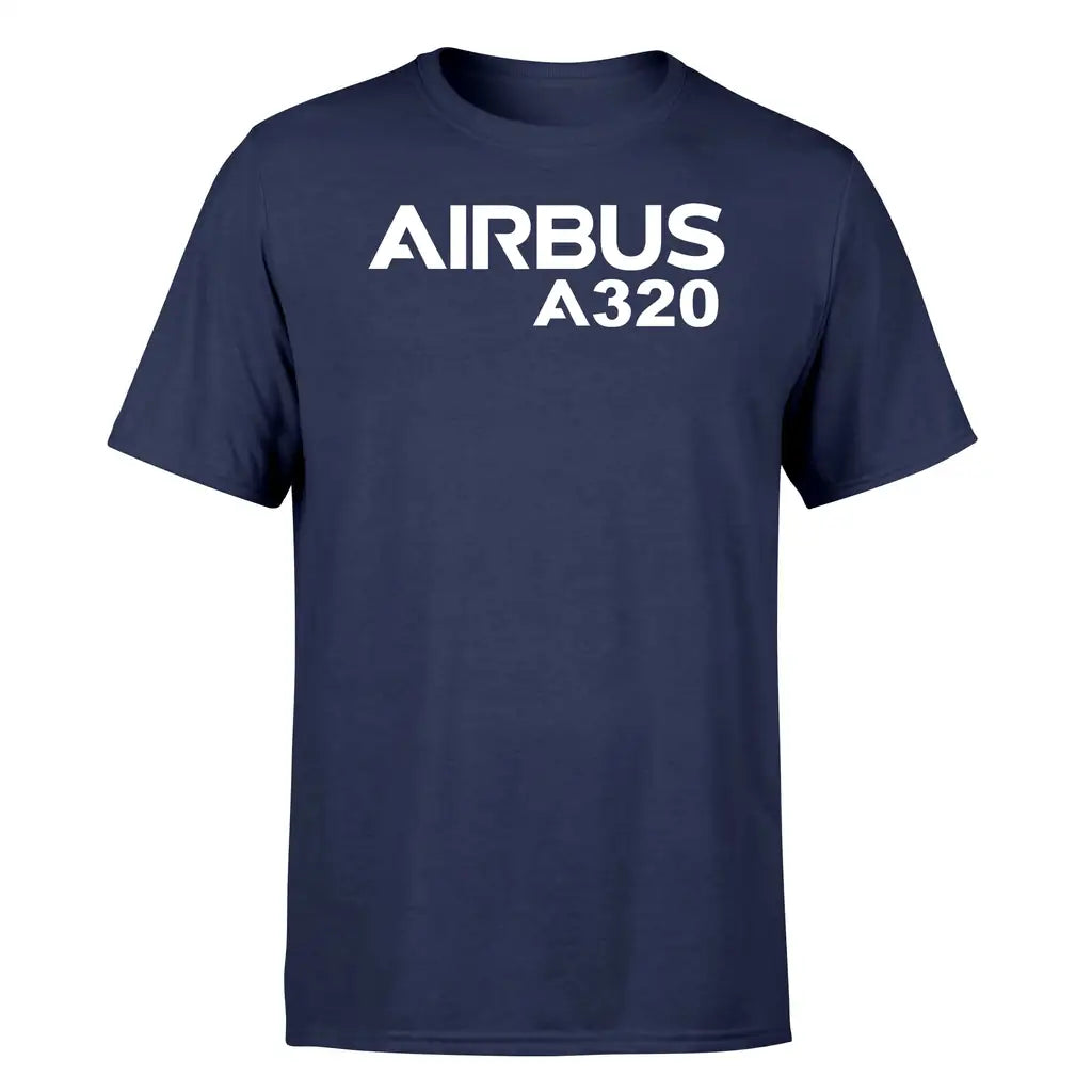 Airbus A320 & Text design on navy blue single side