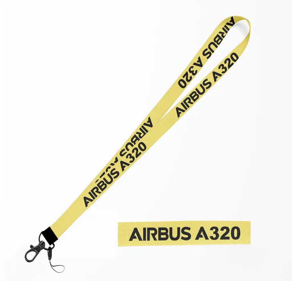 Airbus A320 & Text lanyard - yellow