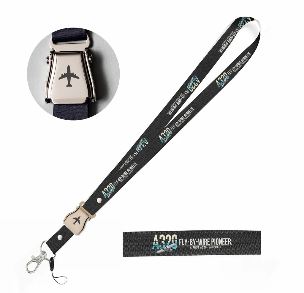 Airbus A320 seat belt lanyard - black