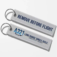 Thumbnail for Airbus A321LR Aviator Key Chains - Light Gray - Remove Before Flight