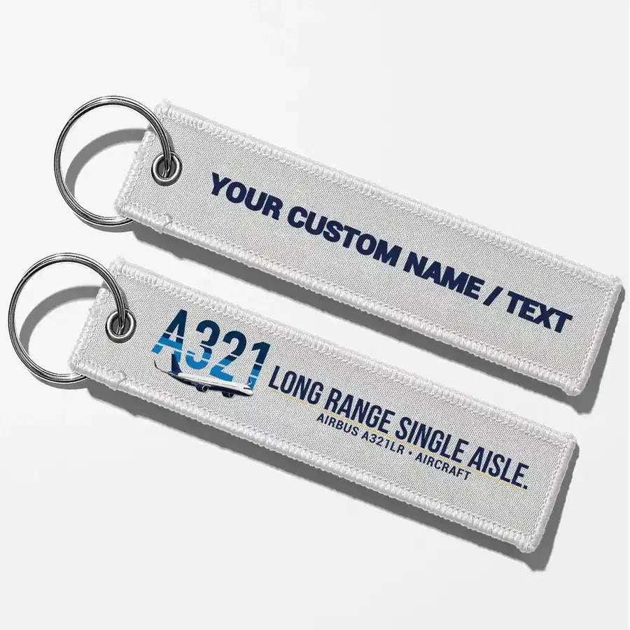 Airbus A321LR Aviator Key Chains - White - Personalized