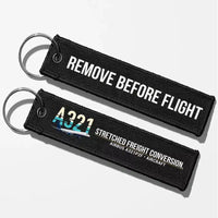 Thumbnail for Airbus A321P2F Aviator Key Chains - Black - Remove Before Flight
