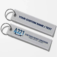 Thumbnail for Airbus A321P2F Aviator Key Chains - Light Gray - Personalized