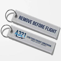 Thumbnail for Airbus A321P2F Aviator Key Chains - Light Gray - Remove Before Flight