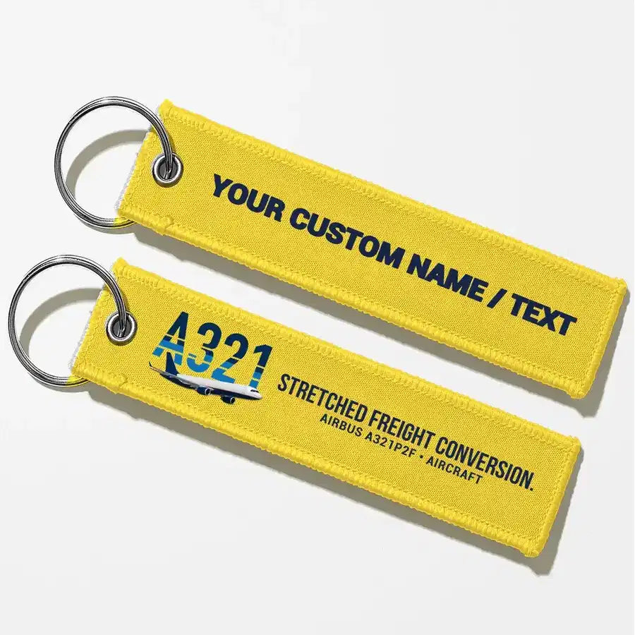 Airbus A321P2F Aviator Key Chains - Yellow - Personalized