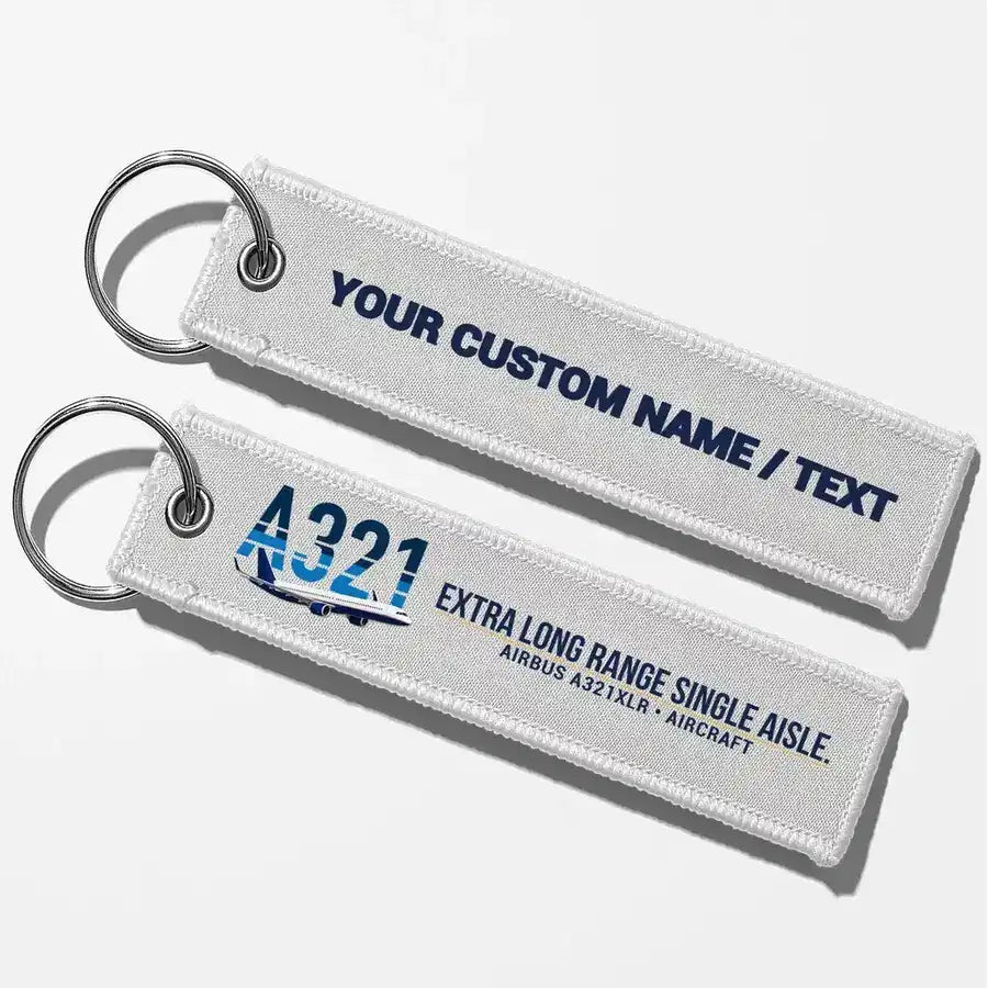 Airbus A321XLR Aviator Key Chains - White - Personalized