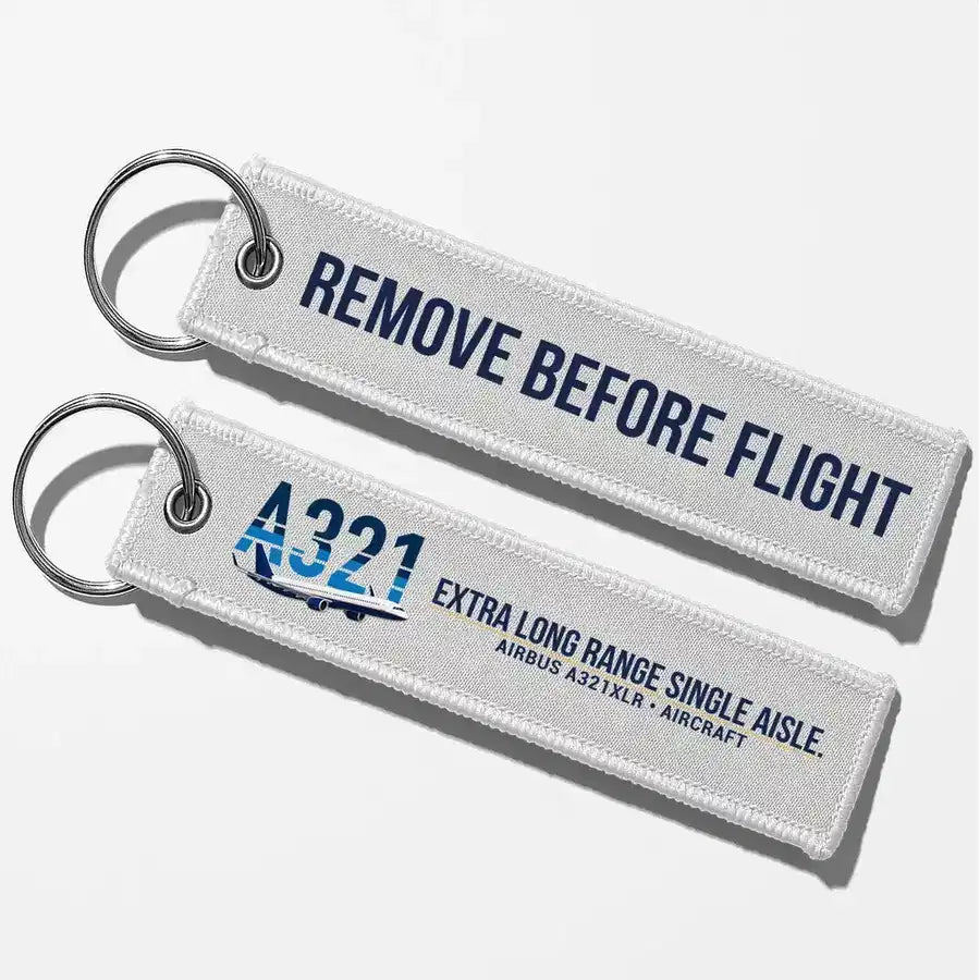 Airbus A321XLR Aviator Key Chains - White - Remove Before Flight