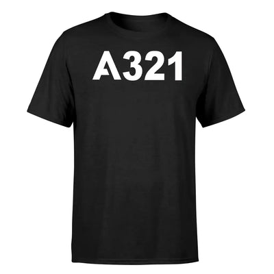 Airbus A321 Flat Text design on black single side