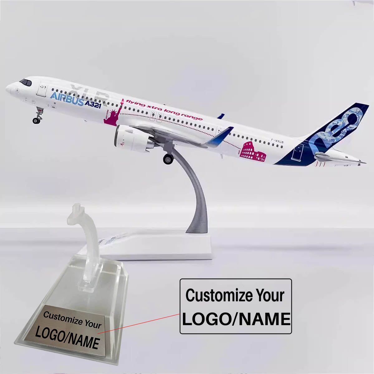 Airbus A321 (Original Livery) Airplane Model F-WXLR (1/200 Scale - 22CM)