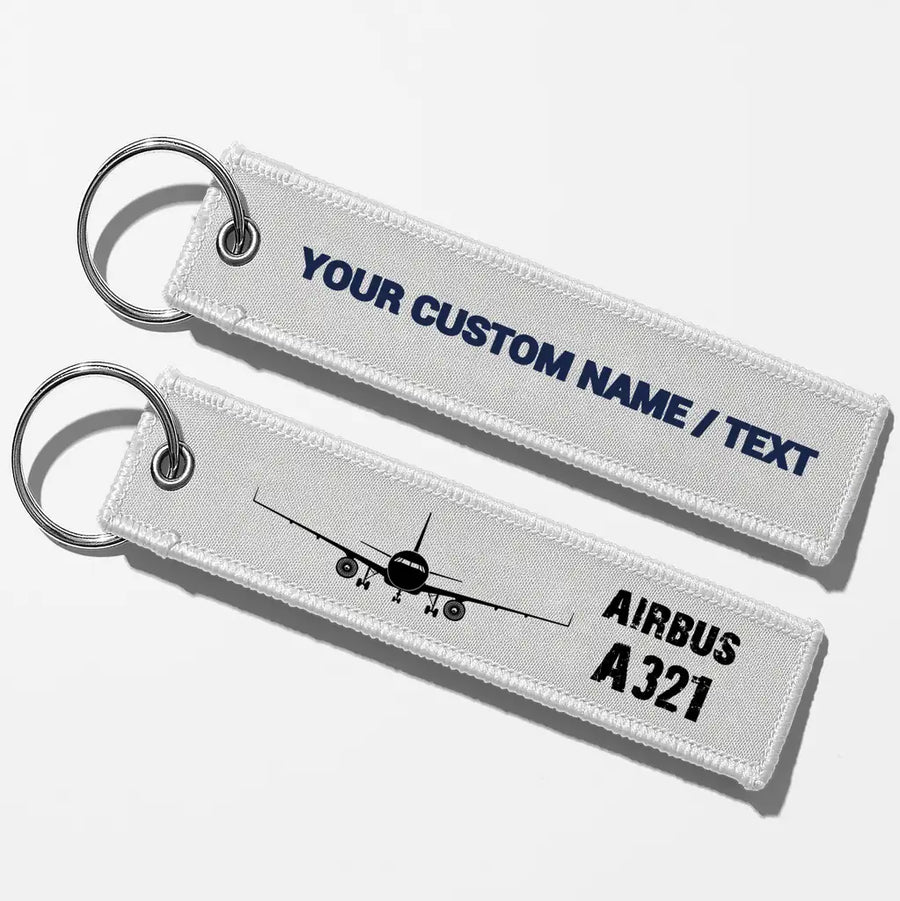 Airbus A321 & Plane Aviator Key Chains - White - Personalized