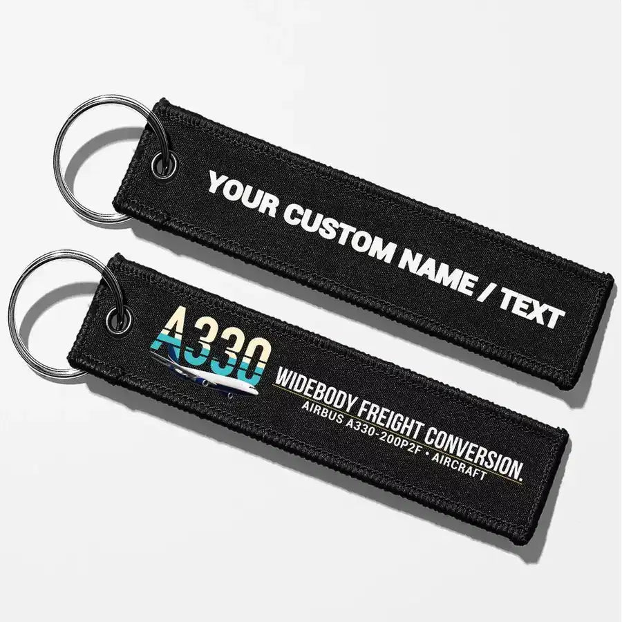 Airbus A330-200P2F Aviator Key Chains - Black - Personalized