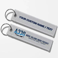 Thumbnail for Airbus A330-300P2F Aviator Key Chains - Light Gray - Personalized
