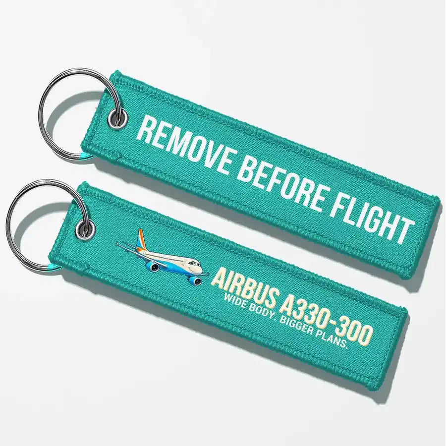 Cartoon Airbus A330-300 Aviator Key Chains - Turquoise - Remove Before Flight
