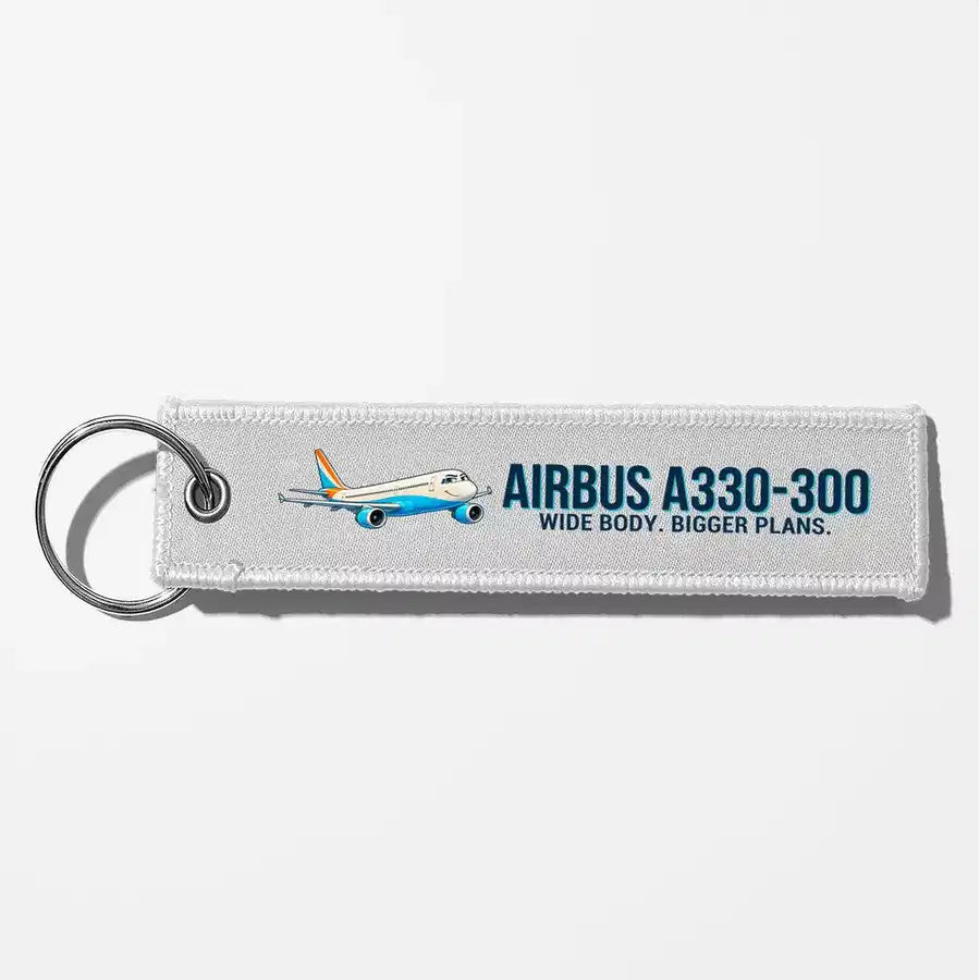 Cartoon Airbus A330-300 Aviator Key Chains - White