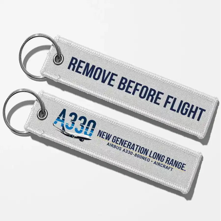 Airbus A330-800neo Aviator Key Chains - White - Remove Before Flight