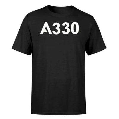 Airbus A330 Flat Text design on black single side
