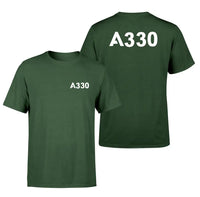 Thumbnail for Airbus A330 Flat Text design on dark green double side