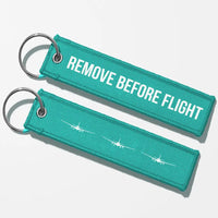 Thumbnail for Airbus A330 Silhouette Key Chains - Turquoise - Remove Before Flight