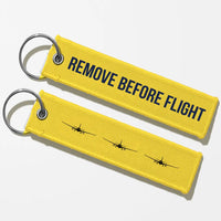 Thumbnail for Airbus A330 Silhouette Key Chains - Yellow - Remove Before Flight