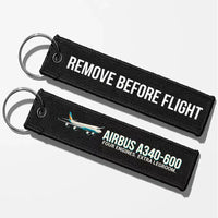 Thumbnail for Cartoon Airbus A340-600 Aviator Key Chains - Black - Remove Before Flight