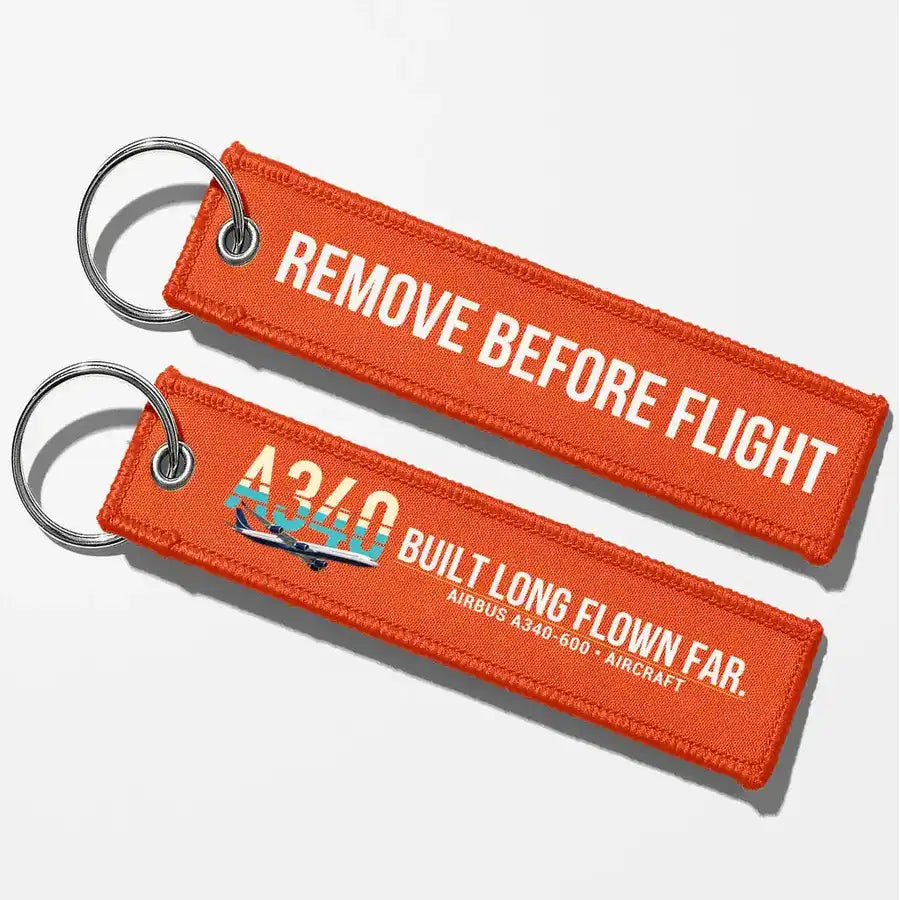 Airbus A340-600 Aviator Key Chains - Orange - Remove Before Flight