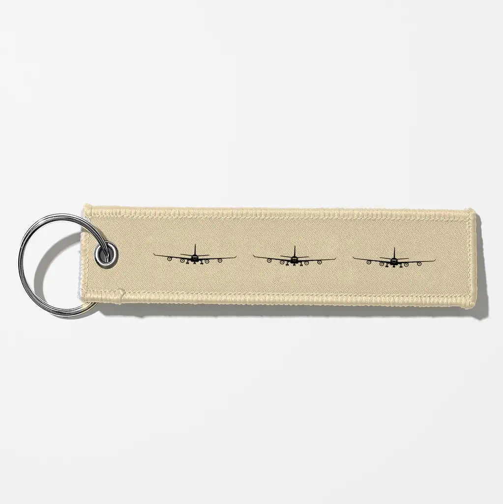 Airbus A340 Silhouette Key Chains - Beige