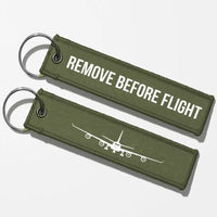 Thumbnail for Airbus A340 Silhouette Key Chains - Green Army - Remove Before Flight