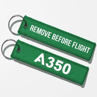 Thumbnail for Airbus A350 Flat Text Key Chains - Green - Remove Before Flight