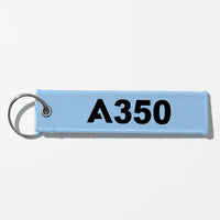Thumbnail for Airbus A350 Flat Text Key Chains - Light Blue
