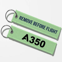 Thumbnail for Airbus A350 Flat Text Key Chains - Light Green - Remove Before Flight