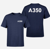 Thumbnail for Airbus A350 Flat Text design on navy blue double side