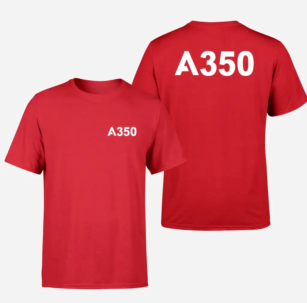 Airbus A350 Flat Text design on red double side