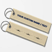 Thumbnail for Airbus A350 Silhouette Key Chains - Beige - Personalized