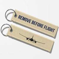 Thumbnail for Airbus A350 Silhouette Key Chains - Beige - Remove Before Flight