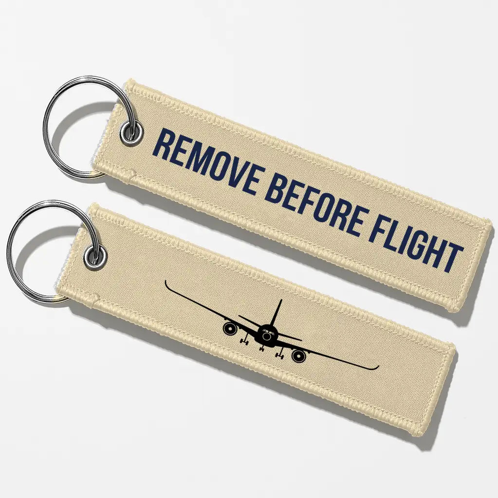 Airbus A350 Silhouette Key Chains - Beige - Remove Before Flight
