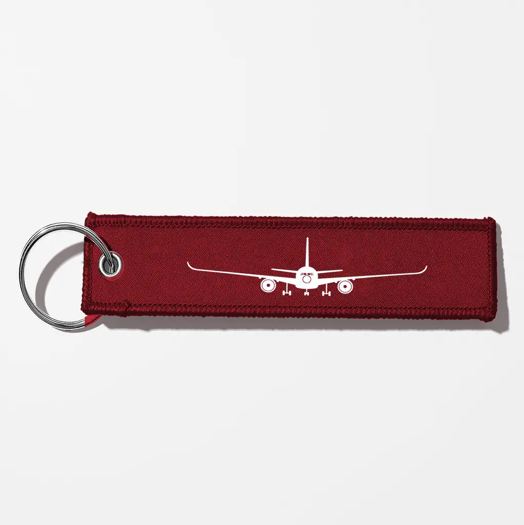 Airbus A350 Silhouette Key Chains - Dark Red