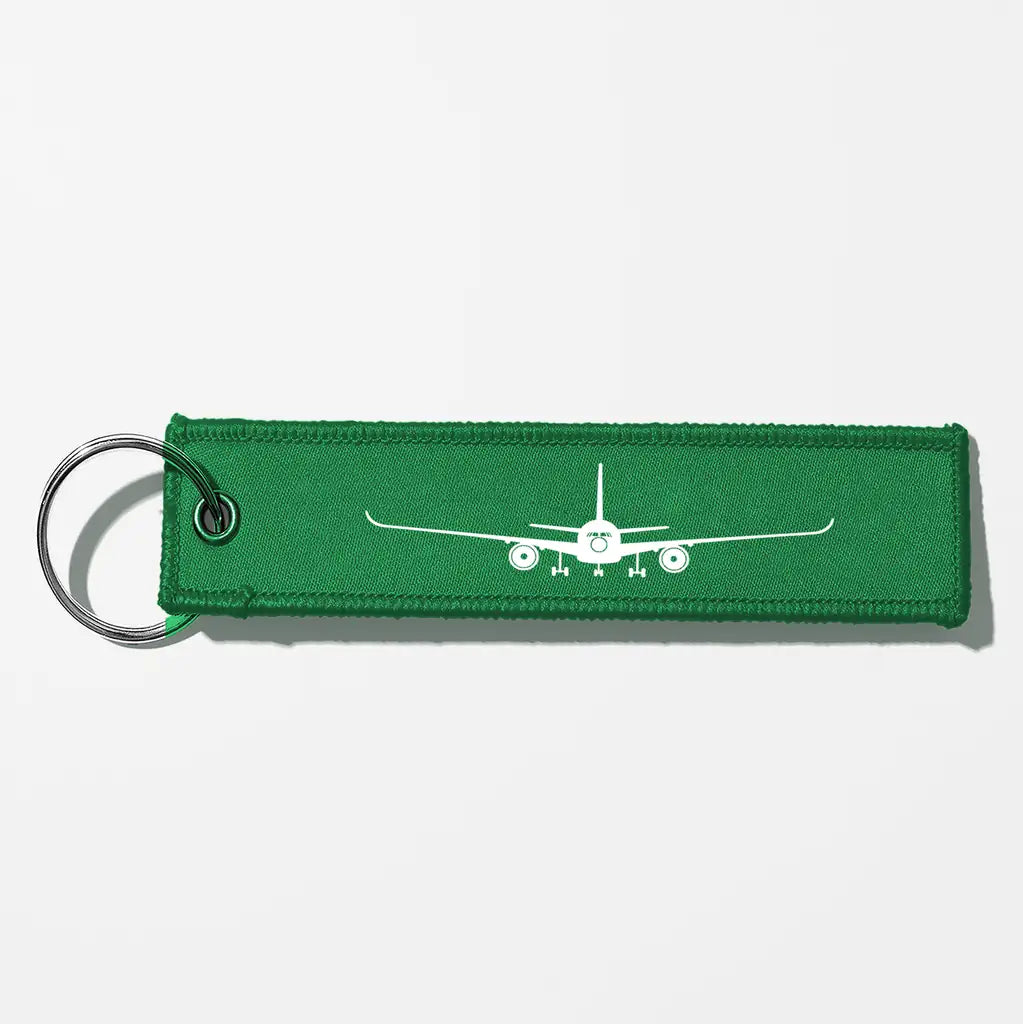 Airbus A350 Silhouette Key Chains - Green