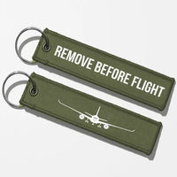 Thumbnail for Airbus A350 Silhouette Key Chains - Green Army - Remove Before Flight
