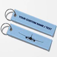 Thumbnail for Airbus A350 Silhouette Key Chains - Light Blue - Personalized