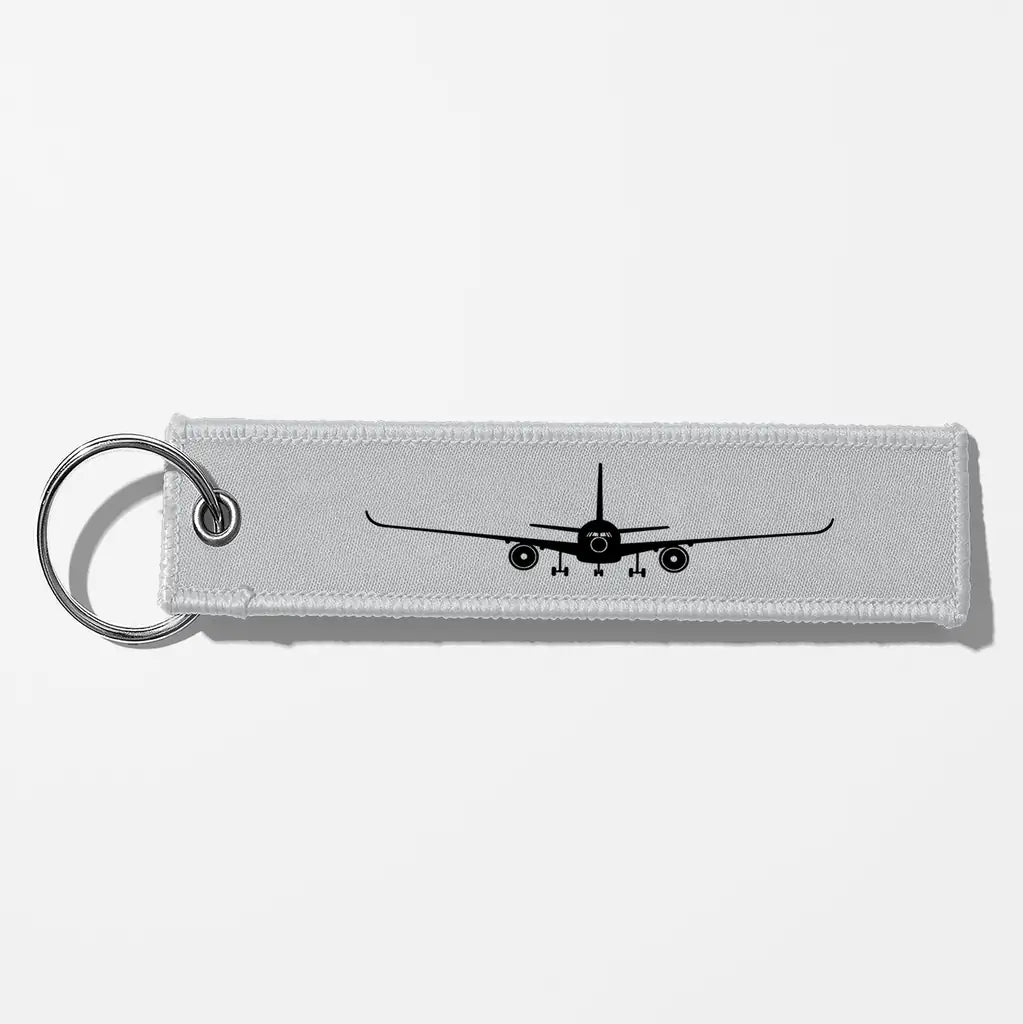 Airbus A350 Silhouette Key Chains - Light Gray